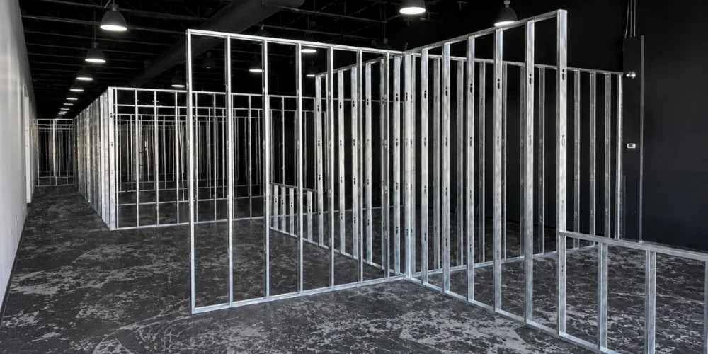 Light gauge metal stud framing
